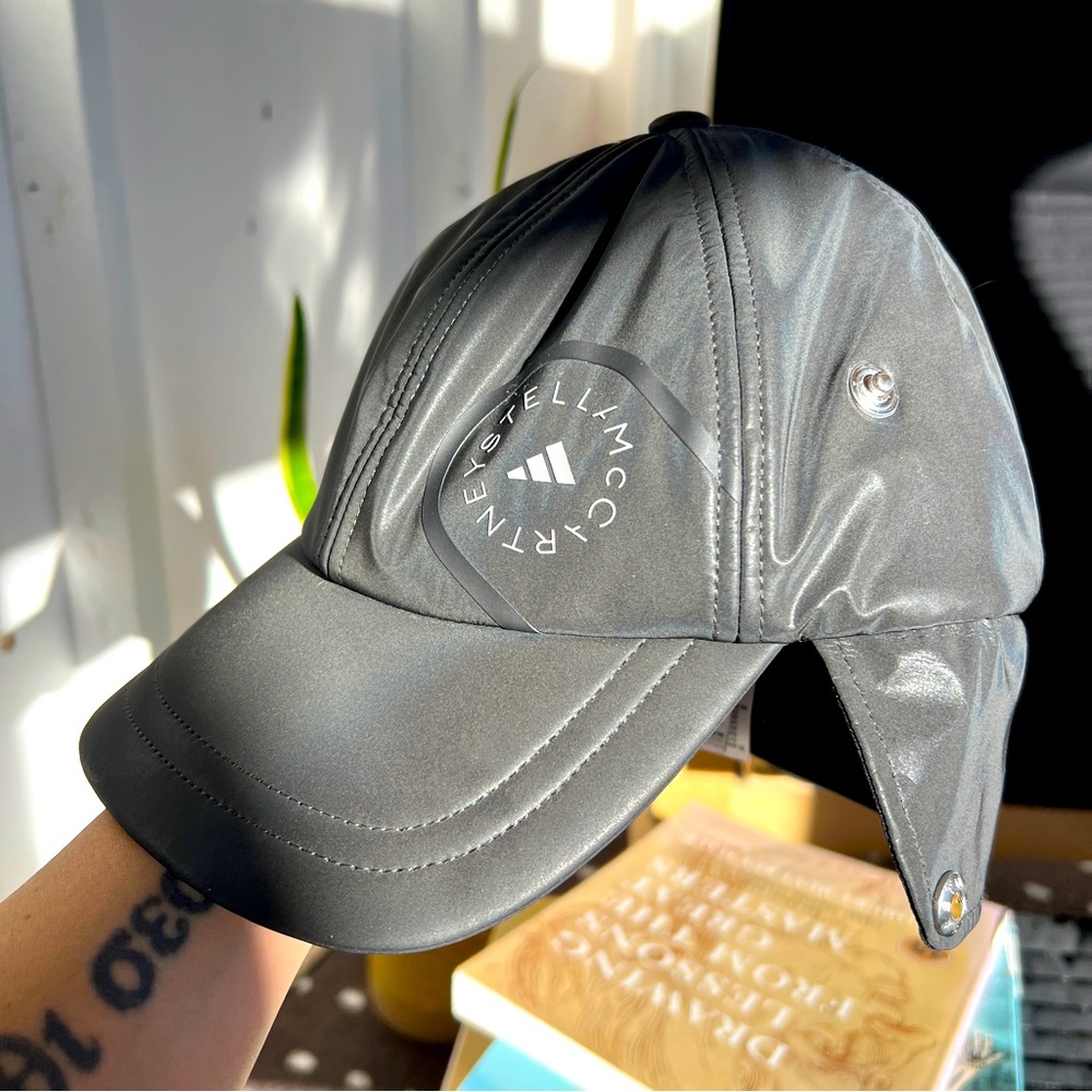 Adidas by Stella McCartney Metallic Black Logo Baseball Cap